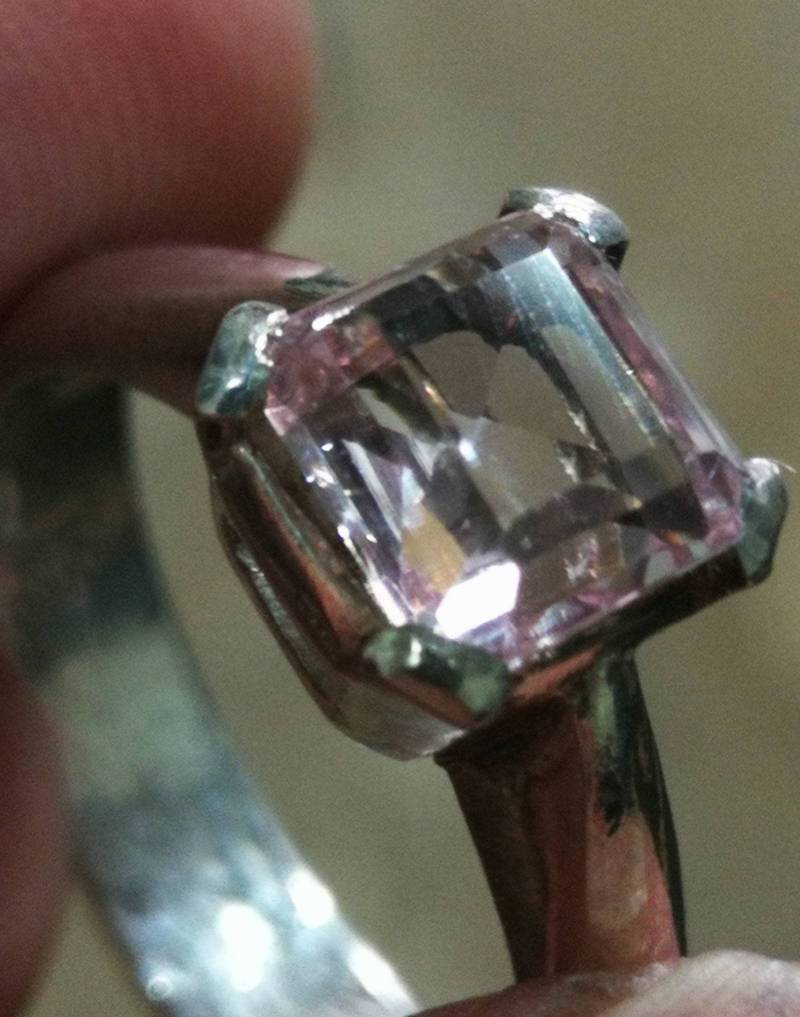 Smaragd Geschnittene Rosa Imperial Topas Quadrat Ring Verlobung Elegant Schlicht Edel Simpel Minimalistisch von Murtazagems