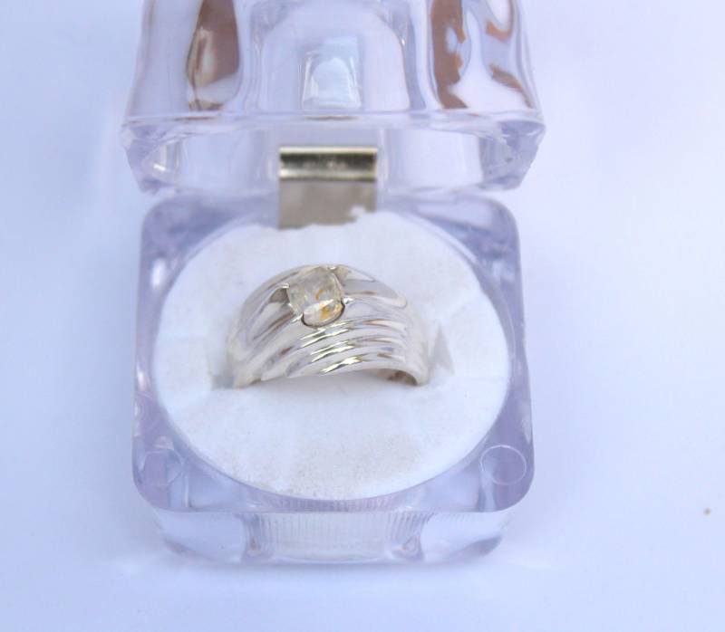 Transparente Und Gelbe Saphir Pukhraj Silber Ring 999 Feines von Murtazagems