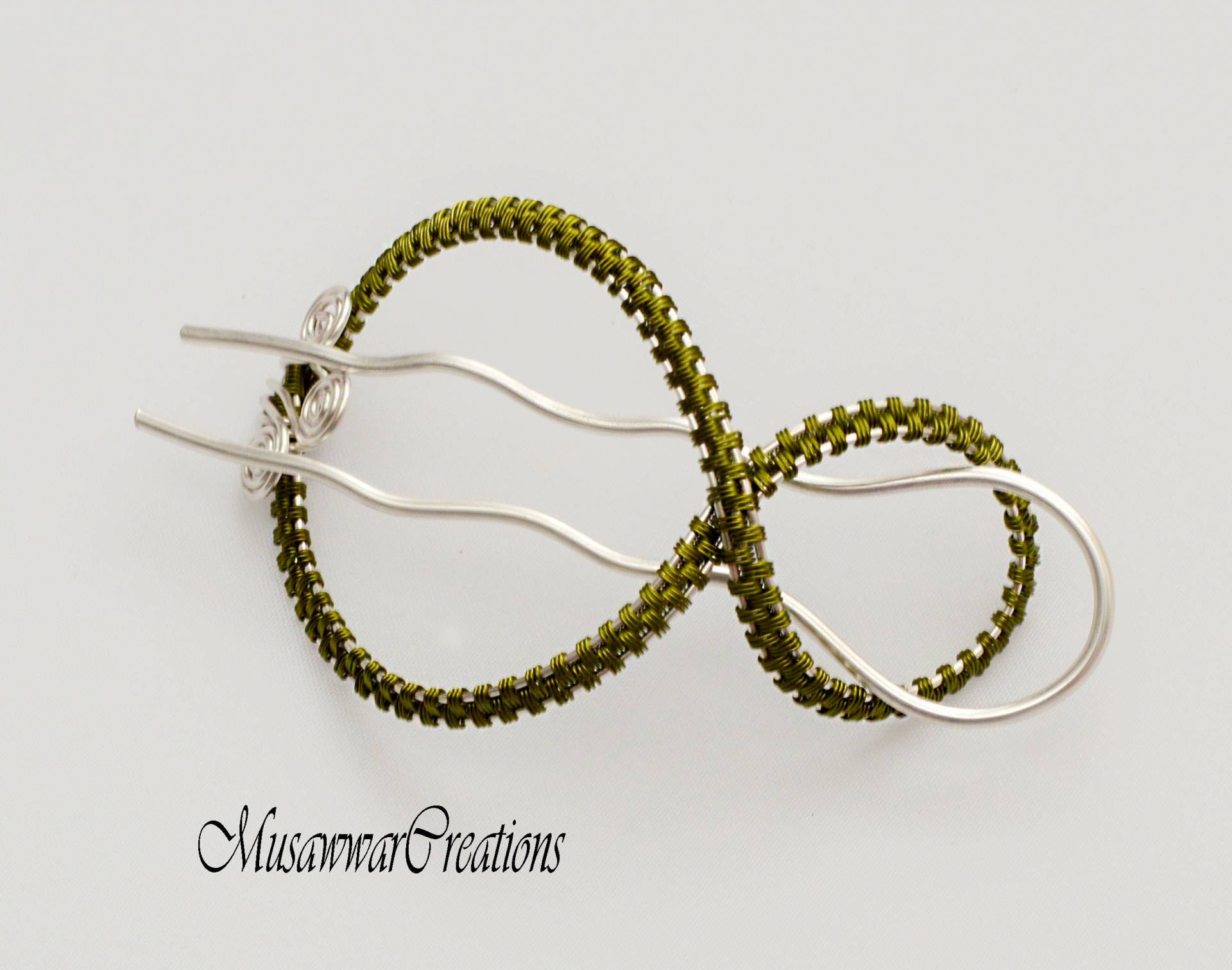 Infinity Design, Silber Haar Bun Halter, Ausgefallener Draht von MusawwarCreations