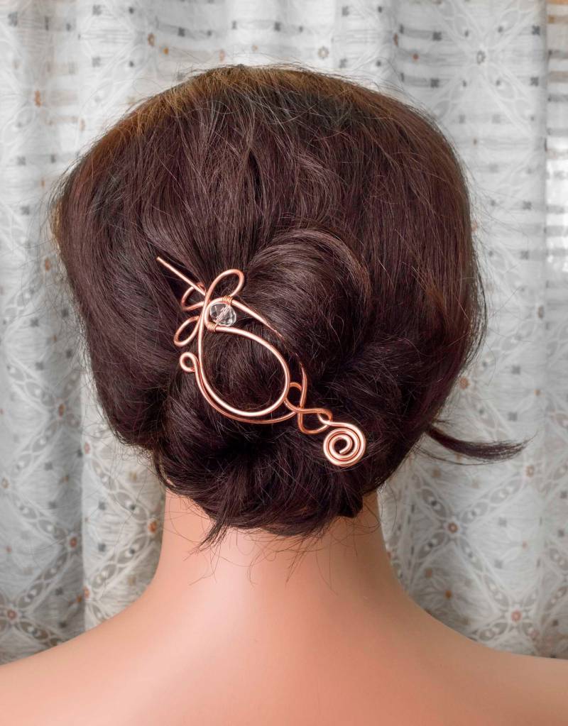 Kupfer Haarknoten Halter Gehämmerte Haar Schiebe Pin Kupfer Haarknoten Halter Gehämmerte Haar Schiebe Pin von MusawwarCreations