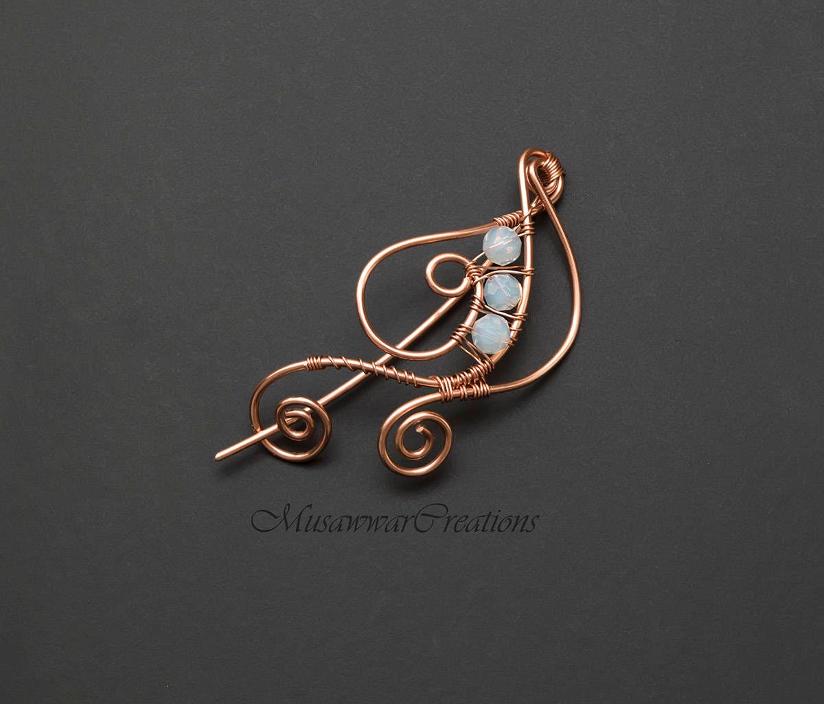 Kupfer Swirl Pin Mit Kristall Achaten Kupfer Swirl Pin Mit Kristall Achaten von MusawwarCreations