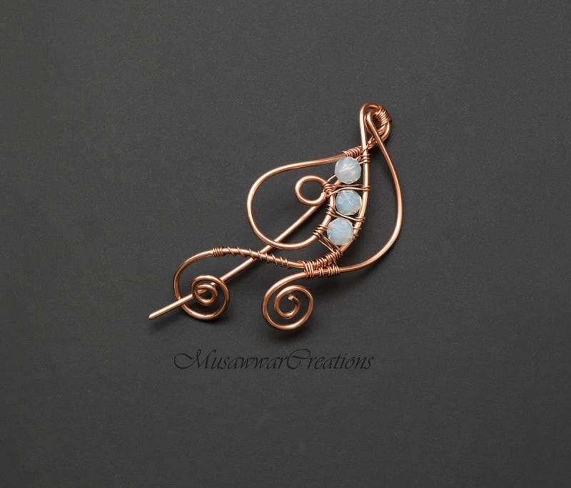 Kupfer Swirl Pin Mit Kristall Achaten Kupfer Swirl Pin Mit Kristall Achaten von MusawwarCreations