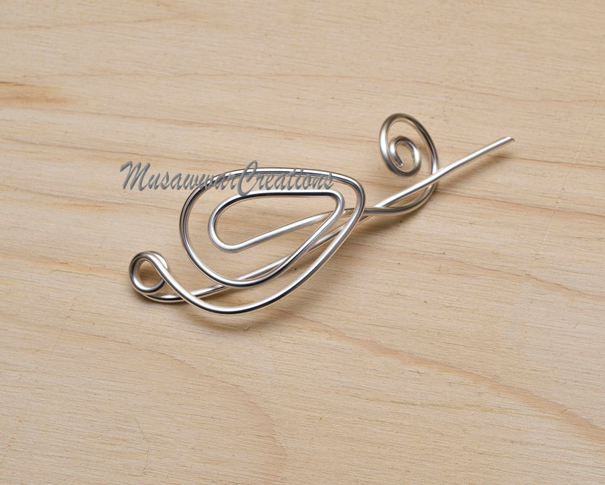 Silberdraht Brosche, Schal Pin, Vintage Brosche Silberdraht Brosche, Schal Pin, Vintage Brosche von MusawwarCreations