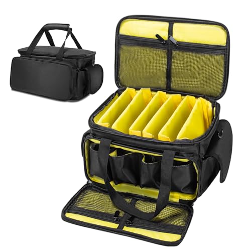 Muscab DJ-Kabel-Organizer-Tasche – DJ-Kabel-Datei-Tasche mit 6 abnehmbaren Trennwänden für Kabel, DJ-Ausrüstung, Soundinstrument und Zubehör (31,8 x 20,3 x 17,8 cm) von Muscab