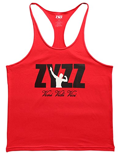 Herren Fitnessstudio Stringer Tank Tops Bodybuilding Fitness Muskelshirt Baumwolle Color Rot Size L von Muscle Alive