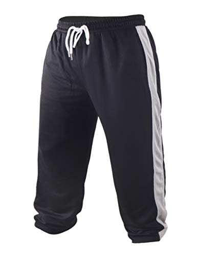 Muscle Alive Herren Ausgebeult Bodybuilding Hose Gittergewebe Schnelltrocknend Hose Polyester Leicht Schwarz M von Muscle Alive