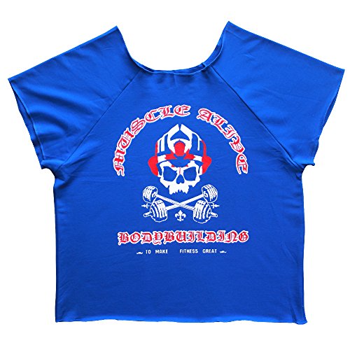 Muscle Alive Herren Bodybuilding Rag Top Trainieren Terry Baumwolle blau 3XL von Muscle Alive