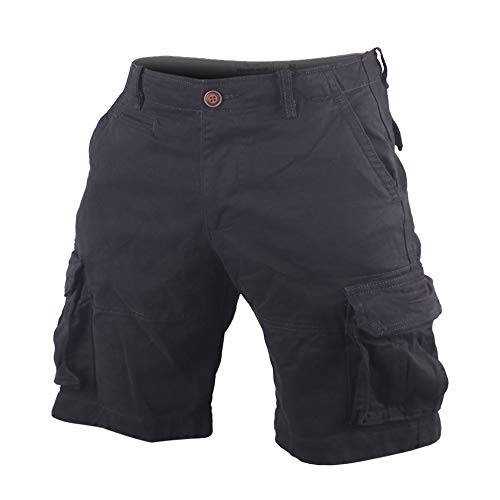 Muscle Alive Herren Cargo Shorts Jahrgang Savage Vintage Kurze Hose Sport Camping Wandern Tarnen Baumwolle 170 Schwarz 32 von Muscle Alive