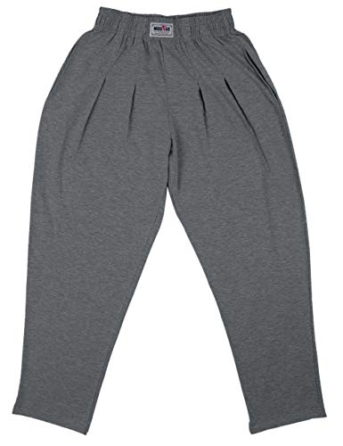 Muscle Alive Herren Fitnessstudio Ausgebeulte Hose für Bodybuilding Baumwolle und Elasthan Dunkelgrau L von Muscle Alive