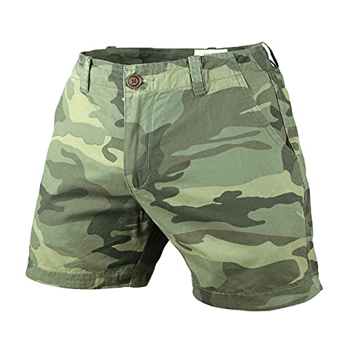 Muscle Alive Herren Flat-Front Kurze Hose 5,5" Slim Fit 100% Baumwolle Leicht Grüne Tarnung 38 Muscle Alive Herren Flat-Front Kurze Hose 5,5" Slim Fit 100% Baumwolle Leicht Grüne Tarnung 38 von Muscle Alive