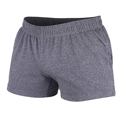 Muscle Alive Herren Kurz Fitnessstudio Bodybuilding Turnhose Sporthose Fitness Baumwolle Laufshorts 8003 Dunkelgrau L von Muscle Alive