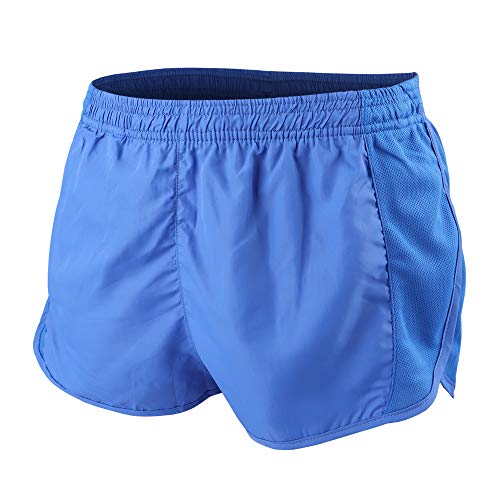 Muscle Alive Herren Sport Running 1" Elite Teilt Laufen Kurze Hose mit Seite Mesh Panel Schnell Trocken Shorts Blau XXL von Muscle Alive