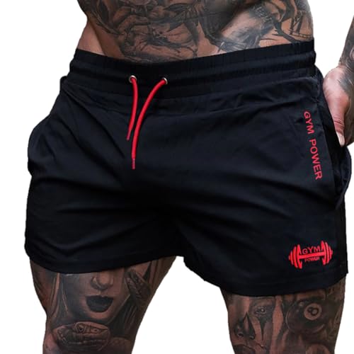 Muscle Alive Herren Sport Running 4" Elite Teilt Laufen Kurze Hose mit Futter Schnell Trocken Shorts Schwarz XXL von Muscle Alive