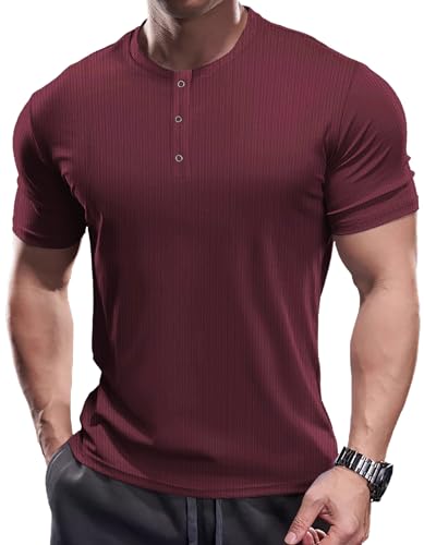 Muscle Cmdr Herren Henley Casua Kurzarm T-Shirt Casual 3-Knopfleiste, Kurzarmshirt Regualar Fit Stilvolles T-Shirt,Thermounterwäsche rot M Muscle Cmdr Herren Henley Casua Kurzarm T-Shirt Casual 3-Knopfleiste, Kurzarmshirt Regualar Fit Stilvolles T-Shirt,Thermounterwäsche rot M von Muscle Cmdr