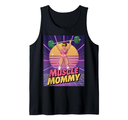 Anime Muscle Mommy Weightlifting Fitness Girl Aesthetic Tank Top von Muscle Mommy Fitness Gym Aesthetic 80s Vaporwave