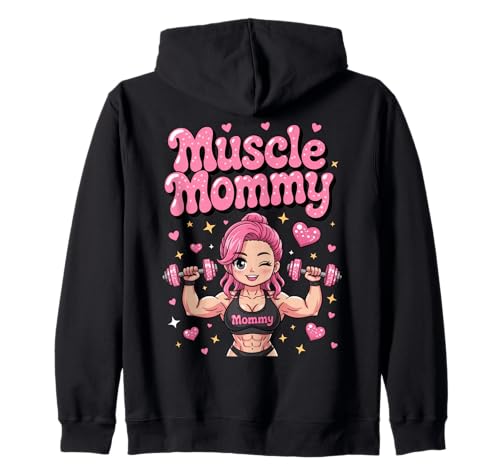 Cute Chibi Anime Muscle Mommy Weightlifting Fitness Girl Kapuzenjacke von Muscle Mommy Fitness Gym Aesthetic
