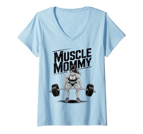 Damen Anime Muscle Mommy Weightlifting Fitness Girl Aesthetic T-Shirt mit V-Ausschnitt Damen Anime Muscle Mommy Weightlifting Fitness Girl Aesthetic T-Shirt mit V-Ausschnitt von Muscle Mommy Fitness Gym Anime Manga Aesthetic