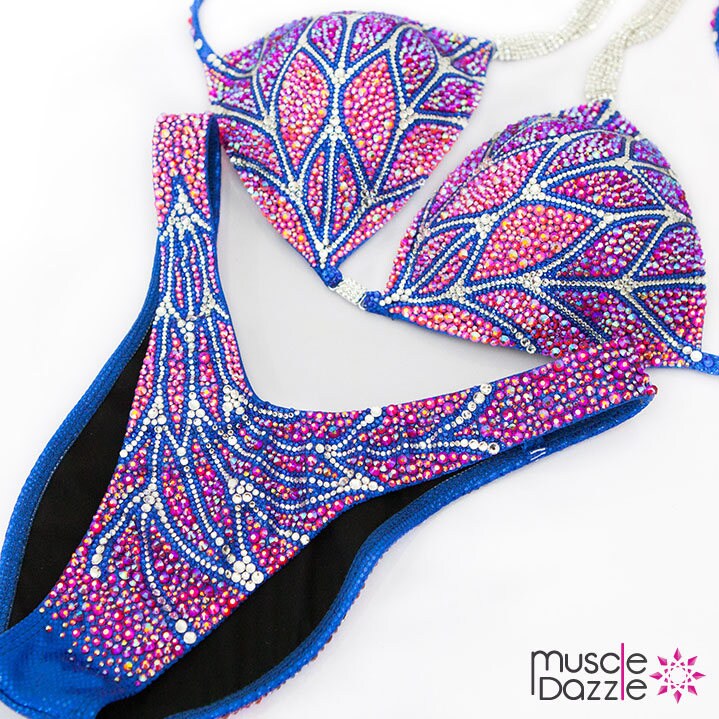 Blau Und Lila Figuren-Wettkampfanzug | Fs261 von MuscleDazzle