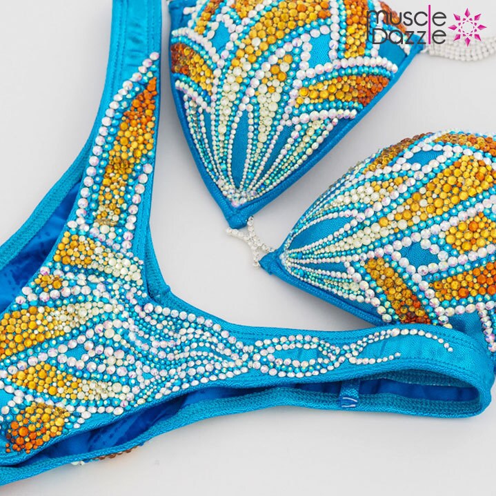 Blauer Figuren Poseanzug | Fs147 von MuscleDazzle