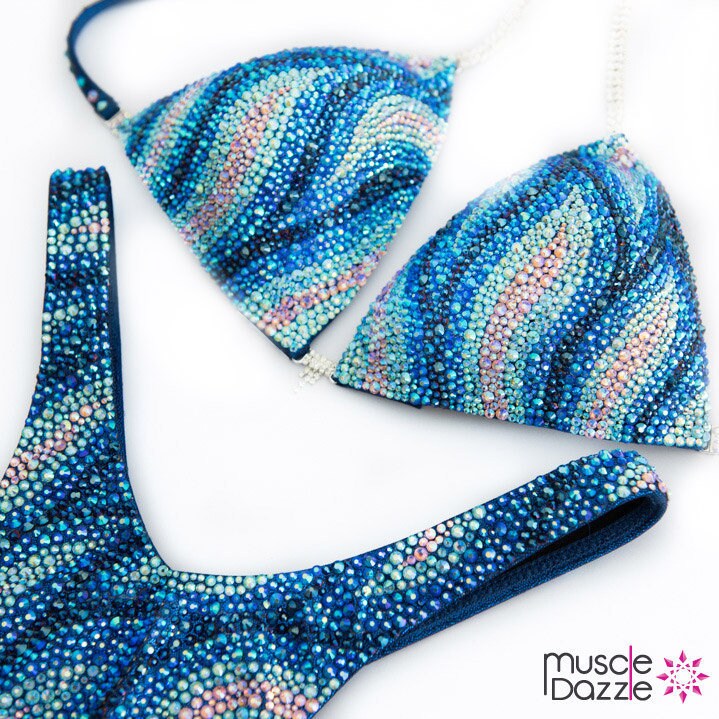 Blauer Figuren-Wettkampfanzug | Fs266 von MuscleDazzle