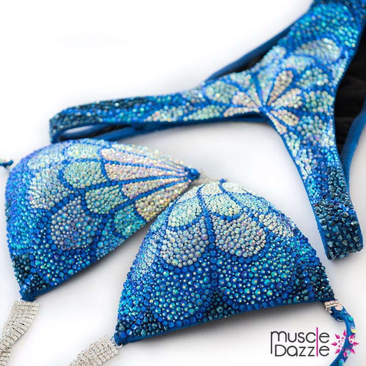 Blauer Figuren-Wettkampfanzug | Fs328 von MuscleDazzle