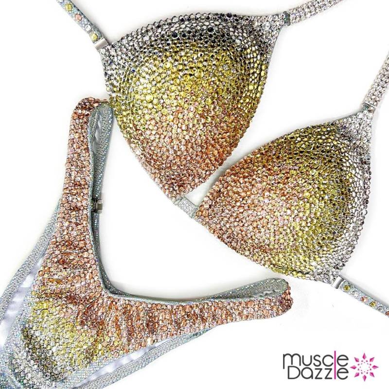 Gold Figuren-Wettkampf-Posinganzug | Fs014 von MuscleDazzle