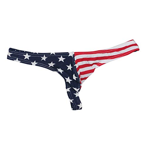 MuscleMate Herren Tanga Unterwäsche USA Star-Spangled Banner Stars and Stripes String Unterwäsche - Large von MuscleMate