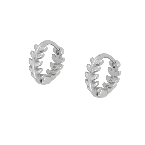 Blatt Piercing Aus 18K Vergoldetem 925 Sterling Silber | Minimalistischer Ohrring Für Tragus, Helix, Conch & Lobe | Hypoallergenes Piercing | Handgemachtes Geschenk Für Frauen Und Männer (Silber) von Muse Trade