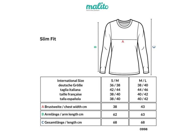 Muse Rundhalsshirt Langarm Longshirt mit Spitzensaum 0998 von Muse