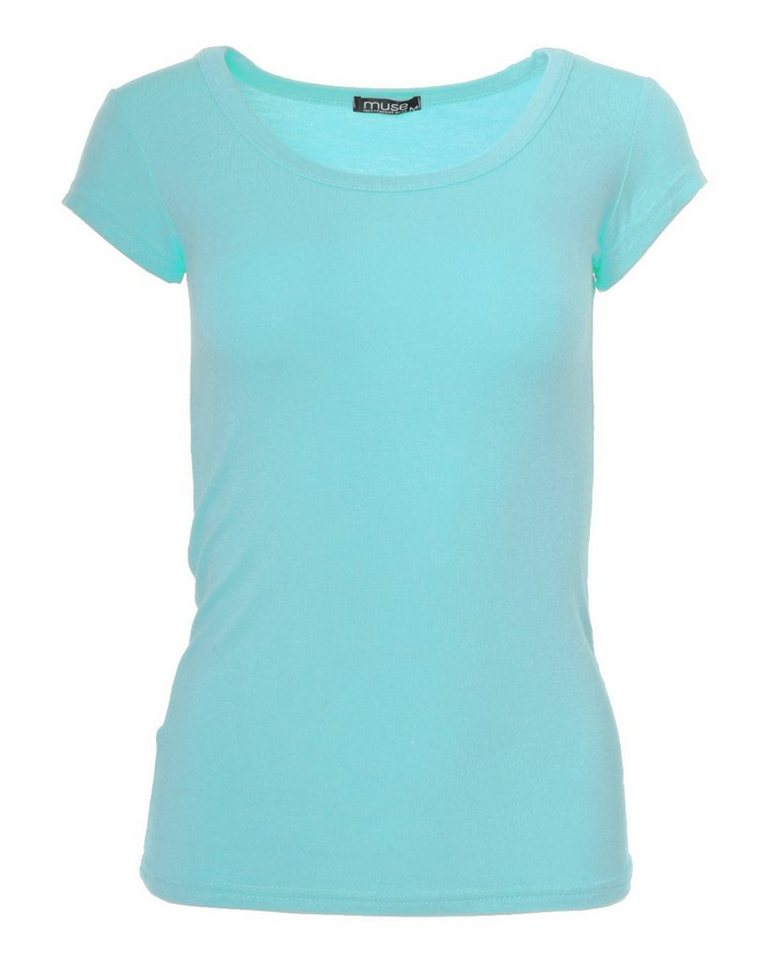 Muse T-Shirt Basic Kurzarm T-Shirt Skinny Fit 1001 Muse T-Shirt Basic Kurzarm T-Shirt Skinny Fit 1001 von Muse