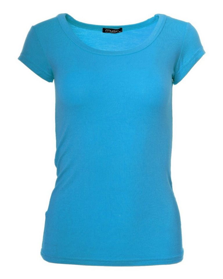 Muse T-Shirt Basic Kurzarm T-Shirt Skinny Fit 1001 Muse T-Shirt Basic Kurzarm T-Shirt Skinny Fit 1001 von Muse