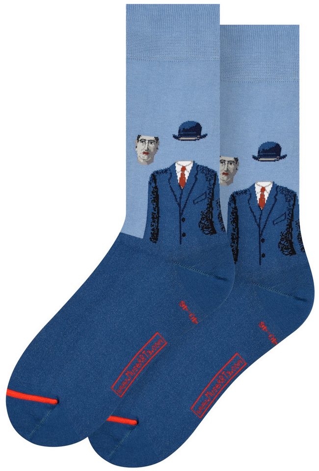 MuseARTa Langsocken René Magritte - Der Pilger (Packung, 1-Paar, 1 Paar) Kunstwerke Socken Strümpfe, Herren oder Damen Socken Kunst-Motiv von MuseARTa