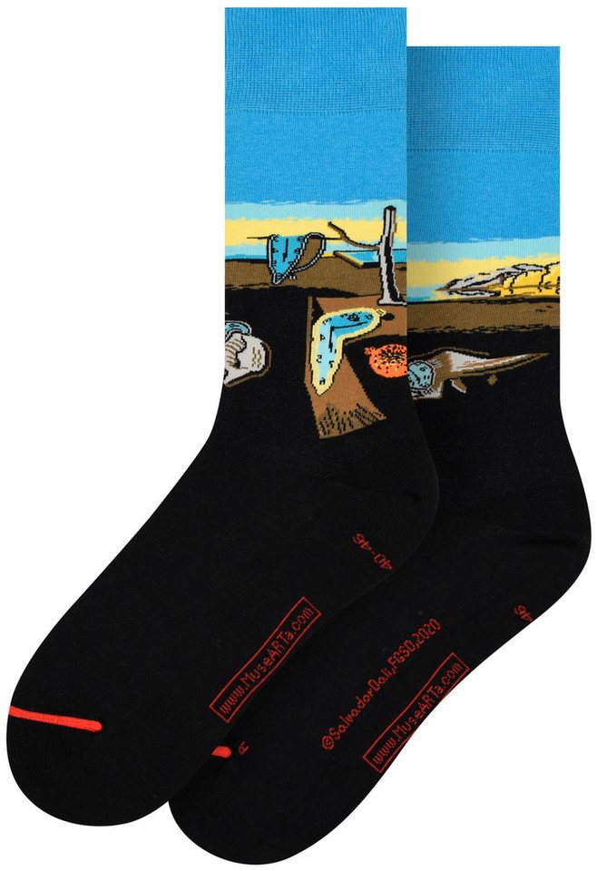 MuseARTa Langsocken Salvador Dalí - Beständigkeit der Erinnerung (Packung, 1-Paar, 1 Paar) Kunstwerke Socken Strümpfe, Herren oder Damen Socken Kunst-Motiv von MuseARTa
