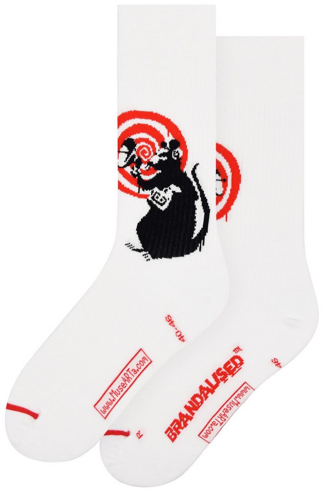 MuseARTa Langsocken The world's most famous Graffiti - Radar Rat (Packung, 1-Paar, 1 Paar) Kunstwerke Socken Strümpfe, Herren oder Damen Socken Kunst-Motiv von MuseARTa
