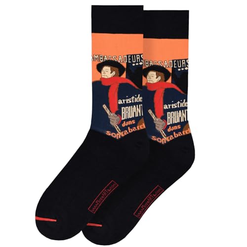 MuseARTa Socken aus Baumwolle mit dem Gemälde Ambassadeurs des Künstlers Henri de Toulouse-Lautrec in der Größe 36-40, HT-AM-06-36-40 von MuseARTa