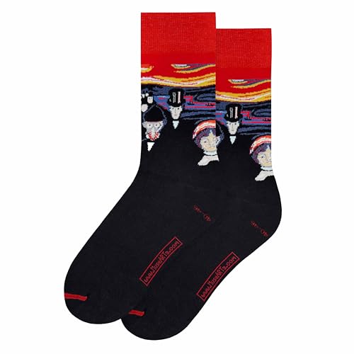MuseARTa Socken aus Baumwolle mit dem Gemälde Anxiety des Künstlers Edvard Munch in der Größe 40-46, EM-AN-10-40-46 von MuseARTa