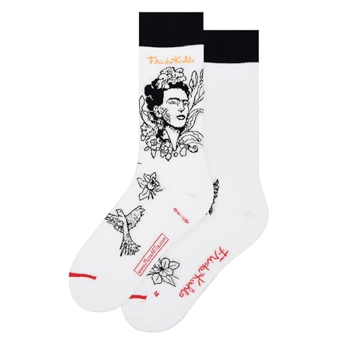 MuseARTa Unisex Frida Kahlo Socken, weiß, 36-40 von MuseARTa