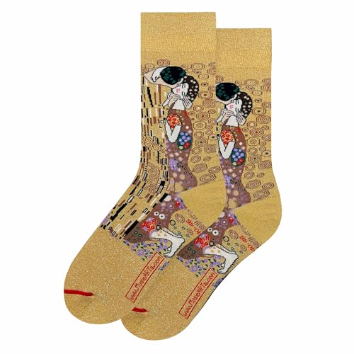 MuseARTa Unisex Gustav Klimt Socken, Gold, 40-46 von MuseARTa
