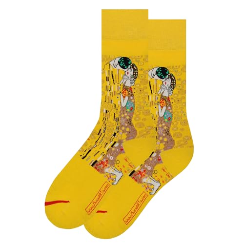 MuseARTa Unisex Gustav Klimt Socken, gelb, 40-46 von MuseARTa