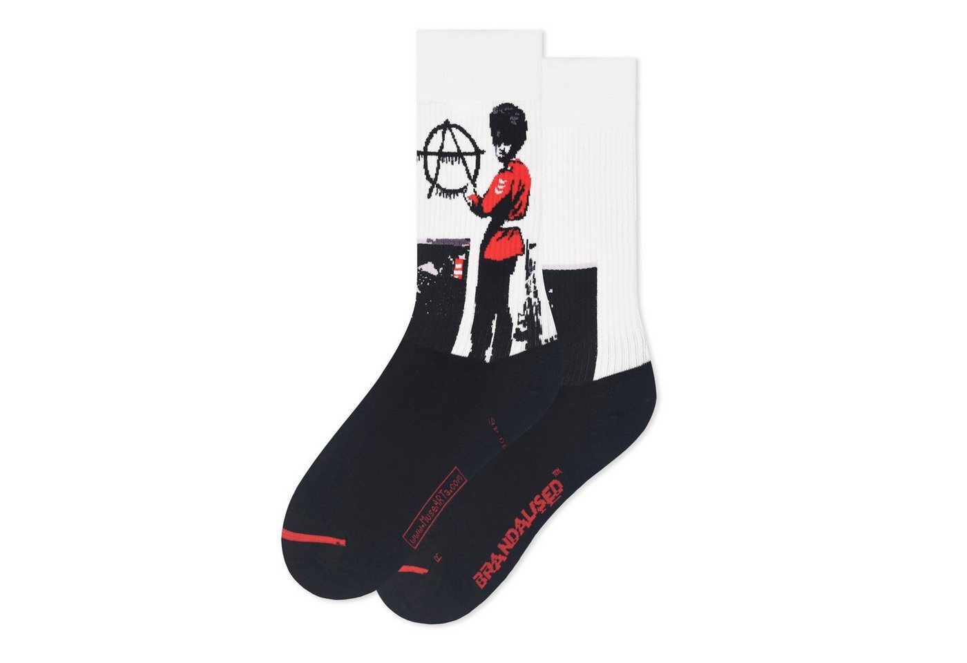 MuseARTa Langsocken Banksy Graffiti - Anarchist Soldier (Packung, 1-Paar, 1 Paar) Kunstwerke Socken Strümpfe, Herren oder Damen Socken Kunst-Motiv von MuseARTa