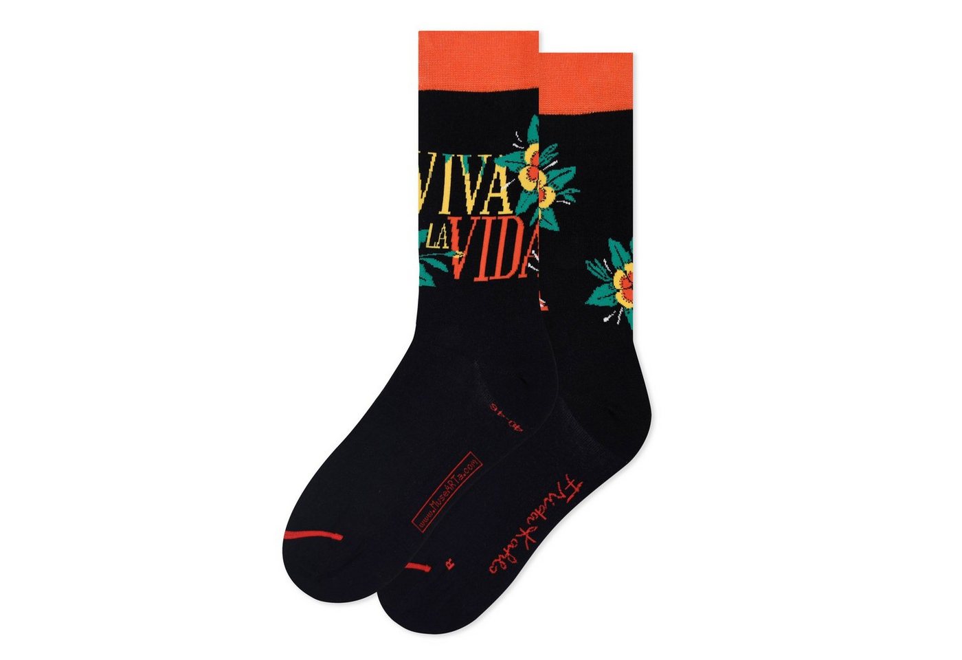 MuseARTa Langsocken Frida Kahlo - Es lebe das Leben (Packung, 1-Paar, 1 Paar) Kunstwerke Socken Strümpfe, Herren oder Damen Socken Kunst-Motiv von MuseARTa