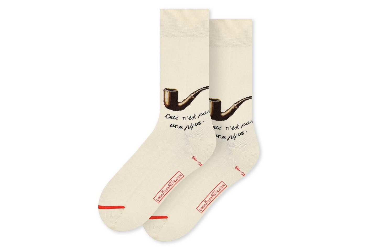 MuseARTa Langsocken René Magritte - Der Verrat der Bilder (Packung, 1-Paar, 1 Paar) Kunstwerke Socken Strümpfe, Herren oder Damen Socken Kunst-Motiv von MuseARTa