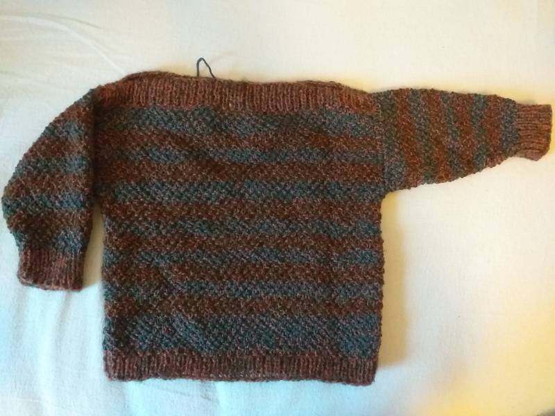 Bunter Kinderpullover Mit Streifen Gr. 98 von Musestunde