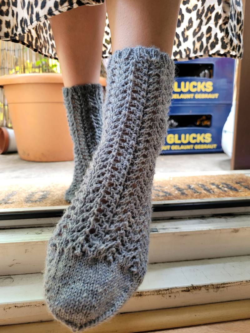 Gemütliche Alpaca-Socken Im Zick-Zack-Muster Gr. 40/41 von Musestunde