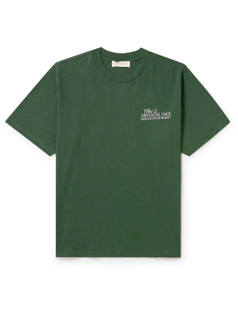 Museum Of Peace & Quiet - Art of Balance Logo-Print Cotton-Jersey T-Shirt - Men - Green - L von Museum Of Peace & Quiet