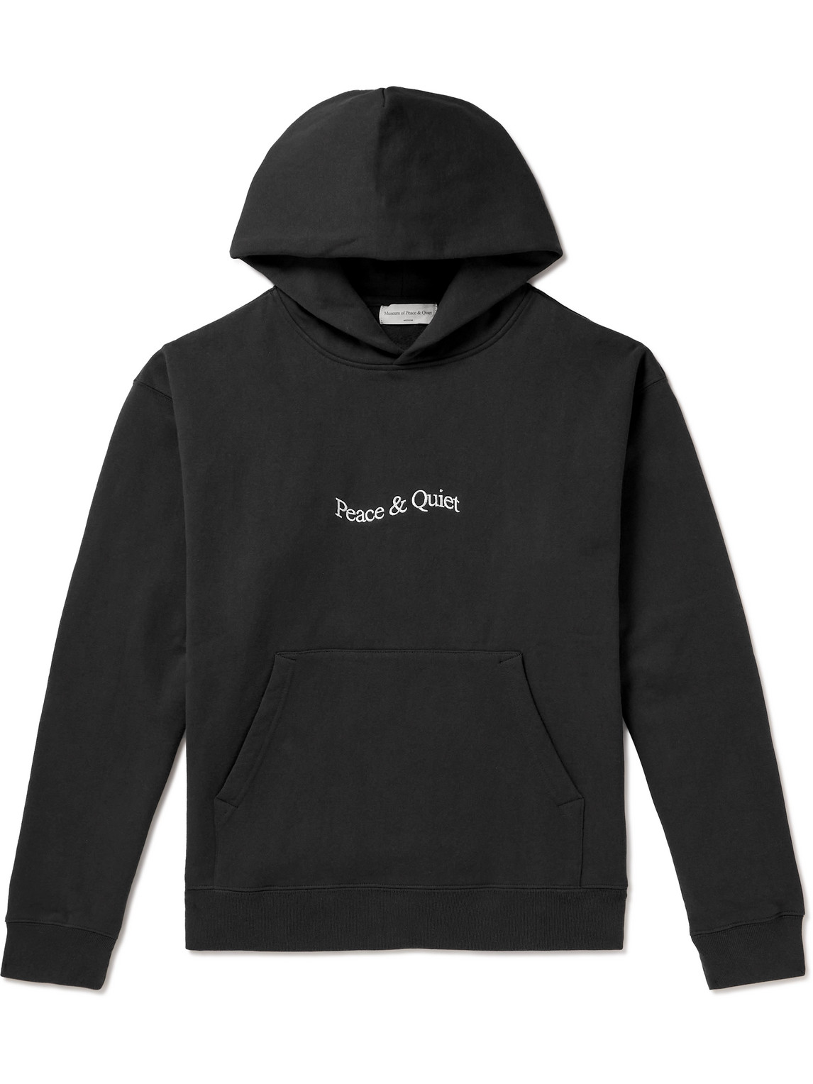 Museum Of Peace & Quiet - Wordmark Logo-Embroidered Cotton-Jersey Hoodie - Men - Black - L von Museum Of Peace & Quiet