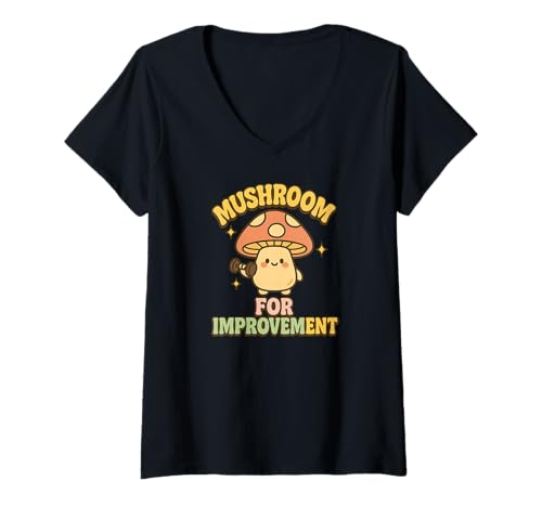 Damen Pilz zur Verbesserung T-Shirt mit V-Ausschnitt Damen Pilz zur Verbesserung T-Shirt mit V-Ausschnitt von Mushroom Improvement Design Co.