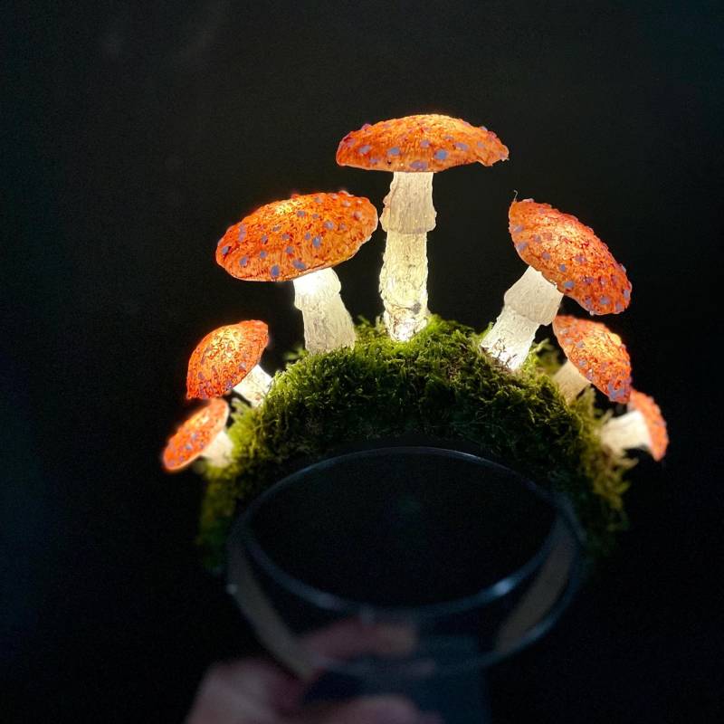 Leuchtende Pilz-Feenkrone - Halloween Rave Headpiece Woodland Fantasy Kostüm von Mushroomsland