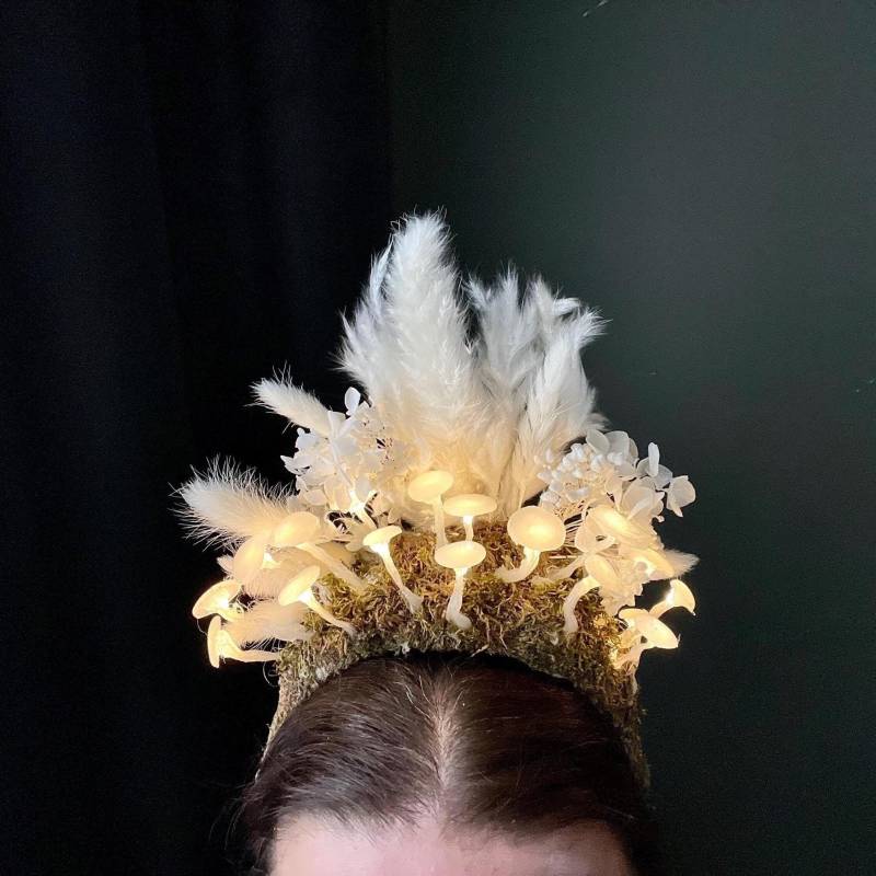 Leuchtende Pilz-Feenkrone - Halloween-Rave-Kopfschmuck Wald-Fantasy-Kostüm von Mushroomsland