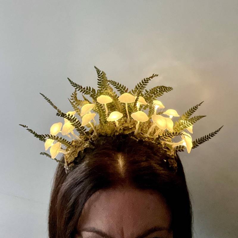 Leuchtende Pilz-Feenkrone - Halloween Rave Headpiece Woodland Fantasy Kostüm von Mushroomsland